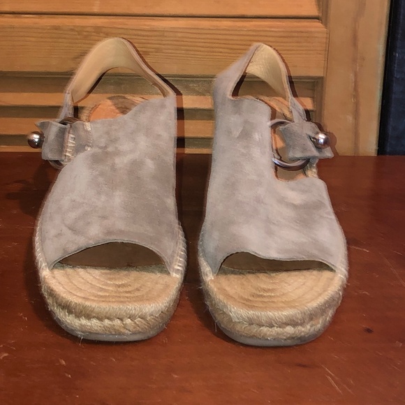 Rag & Bone Suede Leather Wedge Sandals - Picture 1 of 10